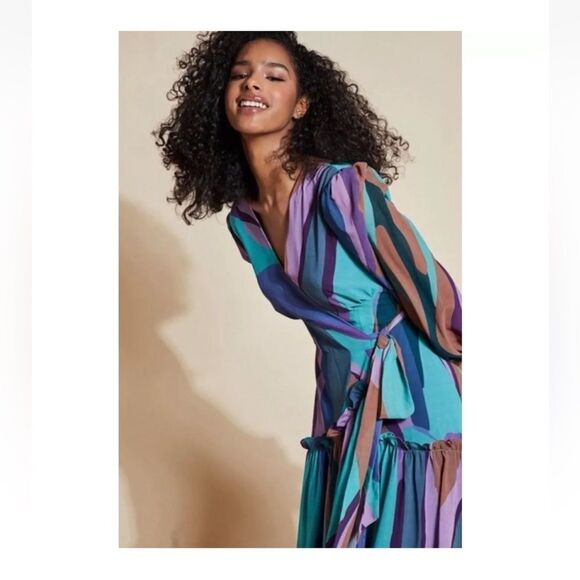 Hutch Multicolor Maxi Geo Wrap Dress - Picture 3 of 11